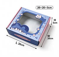 Boîte d'expédition en carton ondulé personnalisée avec fenêtre transparente en PVC, finition pailletée, cadre photo imprimé sur mesure, emballage portable gratuit