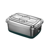 Boîte à lunch à double étage en acier inoxydable 304 pour les employés de bureau et les étudiants, conservation des aliments avec compartiments