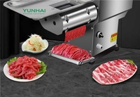 Trancheuse à viande électrique multifonctionnelle sur pied, découpe la viande fraîche en bandes et en cubes, équipement de transformation alimentaire commercial