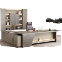 Bureau de direction en forme de L BTMED, mobilier de bureau, design moderne en panneaux de bois, usage commercial, fabricant chinois de luxe