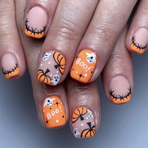 <span class=keywords><strong>Faux</strong></span> <span class=keywords><strong>ongles</strong></span> à presser Halloween Withered Tree House, longs et carrés, en acrylique, amovibles avec colle - Product Image 2