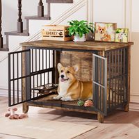 Nouvelle cage pour chien en bois renforcé, niche intérieure pour chien, fonction de rangement pour les toilettes, design de style meuble pour les Border Collies Golden