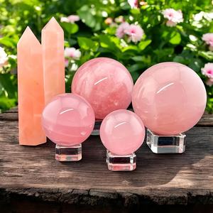 Pierres précieuses naturelles en gros Meilleure qualité Énergie de guérison Sphère de cristal de quartz rose pour la décoration Cadeau pour la maison - Product Image 1