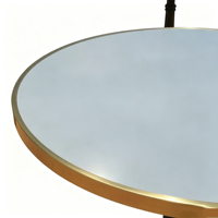Table de repas extérieure ronde en marbre gris, idéale pour les restaurants, les balcons et divers espaces extérieurs