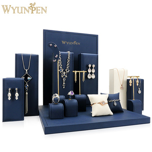 Jewelry Display Lambskin LeatherJewelry Stand Set For Showcase Cabinet