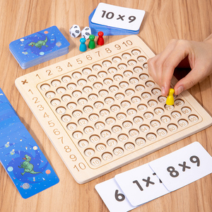 Wooden Montessori <strong>Multiplication</strong> Board <strong>Game</strong> with Flash Cards <strong>Math</strong> Counting Toy for Kids - Product Image 3