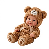 Poupée Reborn de 20 cm, édition ours en peluche, en vinyle souple, avec costume en peluche, mini figurine de collection, cadeau pour enfants