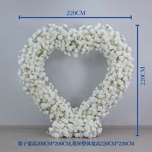 ซุ้มดอกไม้ประดิษฐ์รูปหัวใจสีขาวพร้อมใบไม้สีเขียว รุ่น E-HA009 ซุ้มดอกไม้รูปหัวใจเต็มวง สำหรับตกแต่งงานแต่งงาน - Product Image 3