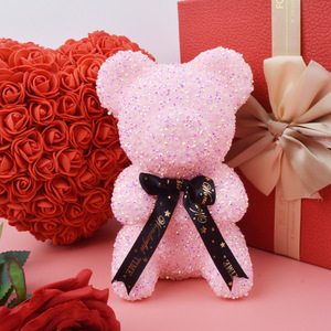 Figura de Oso de Peluche con Cristales Rosados, Regalo de San Valentín, Regalo Sorpresa de <span class=keywords><strong>Aniversario</strong></span> - Product Image 4