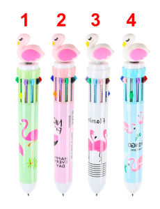 ปากกาลูกลื่นลายการ์ตูนนกฟลามิงโก 10 สีในด้ามเดียว น่ารัก สำหรับนักเรียน ขายส่ง แบบกดหดได้ ผลิตจากพลาสติก รับพิมพ์โลโก้ตามสั่ง - Product Image 6