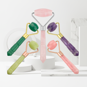 Rullo Singolo Premium in Pietra di Quarzo Naturale Stile Pagoda per Massaggio Oculare, Ringiovanimento e Rassodamento della Pelle - Product Image 1