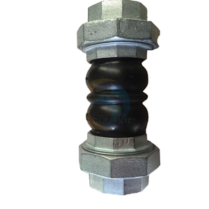 מחבר גומי גמיש כפול כדורי EPDM עם הברגה NPT של 1/2 אינץ', כולל ברגים ואומים, עבור צנרת תעשייתית - Product Image 1