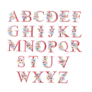 Miếng Dán Bảng Chữ Cái Thêu Hoa Màu Hồng Chiều Cao 4.8Cm Thiết Kế Mới Trên Quần Áo - Product Image 1