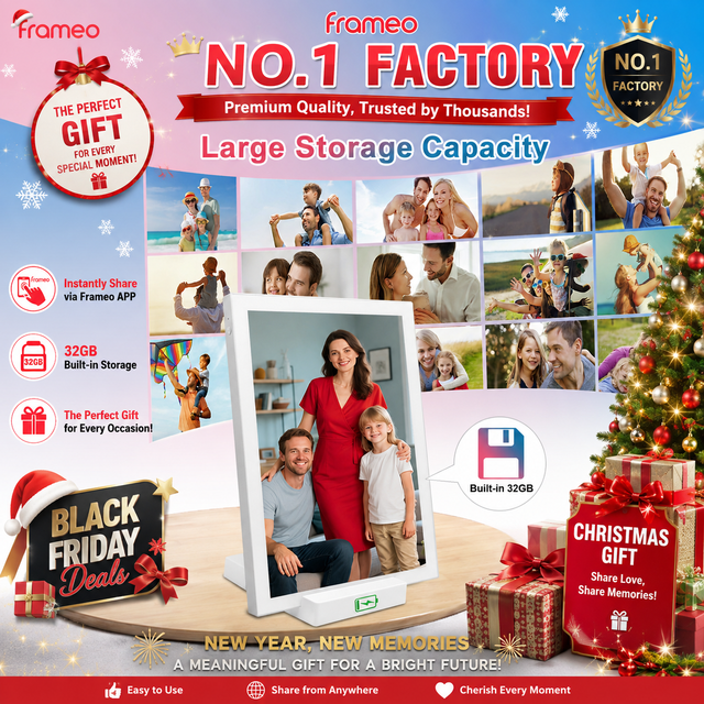 Wholesale Smart Digital Photo Frame with Frameo App 32GB and 1280*800 IPS Touchscreen Video Sharing 10.1'' Digital Picture Frame