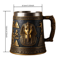 Nouvelle tasse à bière égyptienne Sphinx de 600 ml, MAA23, tasse en acier inoxydable Pyramide Pharaon