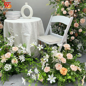 LEDA Camino de Mesa de Flores Artificiales Hecho a Mano, Estilo Vintage para Champán, Decoración Suave Personalizada para Fondo de Boda - Product Image 3