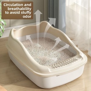 <span class=keywords><strong>Bac</strong></span> à litière semi-fermé extra large pour chat, côtés hauts anti-éclaboussures, filtre à sable intégré, pédale, robuste, en plastique PP sans BPA - Product Image 4