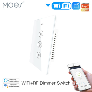Moes US tipo Panel de cristal táctil Wifi Tuya App Control remoto Smart Dimmer Switch funciona con altavoz inteligente - Product Image 2