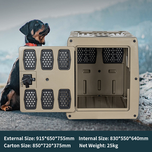 Kuer nhựa xe giao thông vận tải rotomolded lồng di động vật nuôi du lịch lớn con chó hộp ký gửi cũi lồng trong nhà - Product Image 5