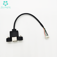 Kabel Panel kustom USB 2.0 B tipe perempuan ke JST/Molex 5 Pin kabel USB B perempuan kabel Pin kabel Wanita