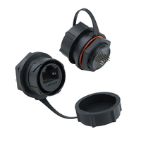 Connecteur de transmission de données et de charge Lshitech A396/A397 100M RJ45 femelle en cuivre 125V, étanche à la poussière et à l'eau, pour montage sur panneau