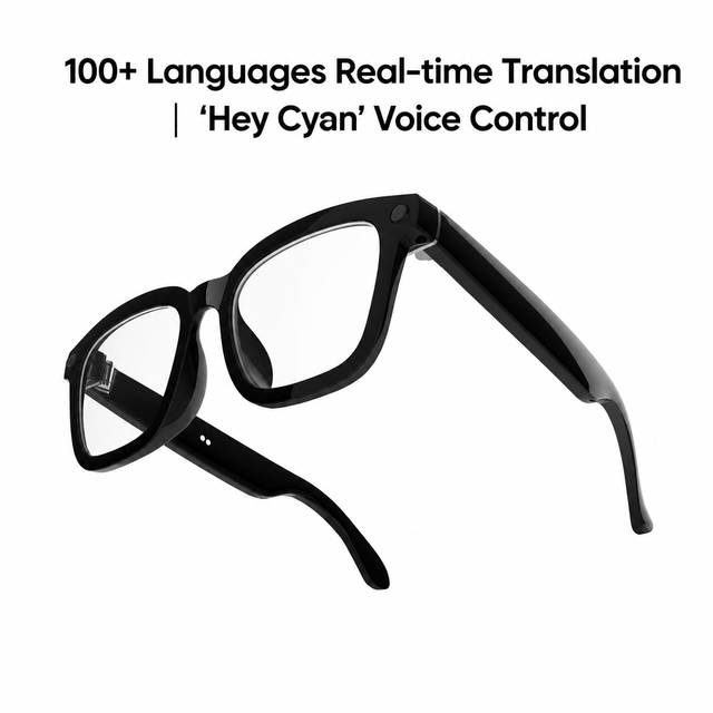 Real-time Translation AI Glasses with 8MP Camera 1080P HD Video AR Smart Glass Film Chat GPT AI Voice Assistant Eyewear