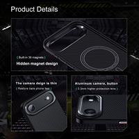 Étui magnétique ultra-fin Laudtec en fibre d'aramide 600D compatible iPhone 17 Air 17 Pro Max avec support d'objectif dissimulé et béquille ODM OEM