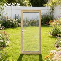 Puerta de Madera Revestida de Aluminio Estándar para Casa Pasiva con Apertura Exterior y Marco Delgado de Lujo Sayyas A86slim, Precio de Fábrica