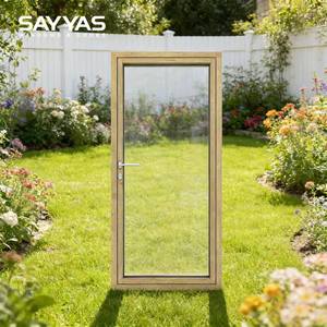 Porte en <span class=keywords><strong>bois</strong></span> recouvert d'aluminium de qualité supérieure Sayyas A86slim, cadre fin, ouverture vers l'extérieur, norme <span class=keywords><strong>maison</strong></span> <span class=keywords><strong>passive</strong></span>, prix d'usine - Product Image 1
