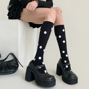 Chaussettes hautes tendance à pois 2026, style japonais JK, chaussettes longues en maille transparente blanches, chaussettes de mollet pour filles Sweet Lolita - Product Image 5