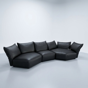 Canapé en forme de pétale, style italien minimaliste, style français, personnalisable, structure tout acier, revêtement en velours chenille, éponge, pour salon - Product Image 3