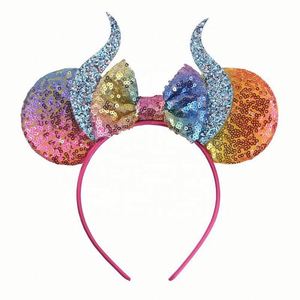 Diadema de Halloween con Cuernos de Diablo y Orejas de Ratón para Mujeres y Niños, Accesorios para el Cabello de Disfraces para Fiestas, Material Brillante, Talla Única - Product Image 6
