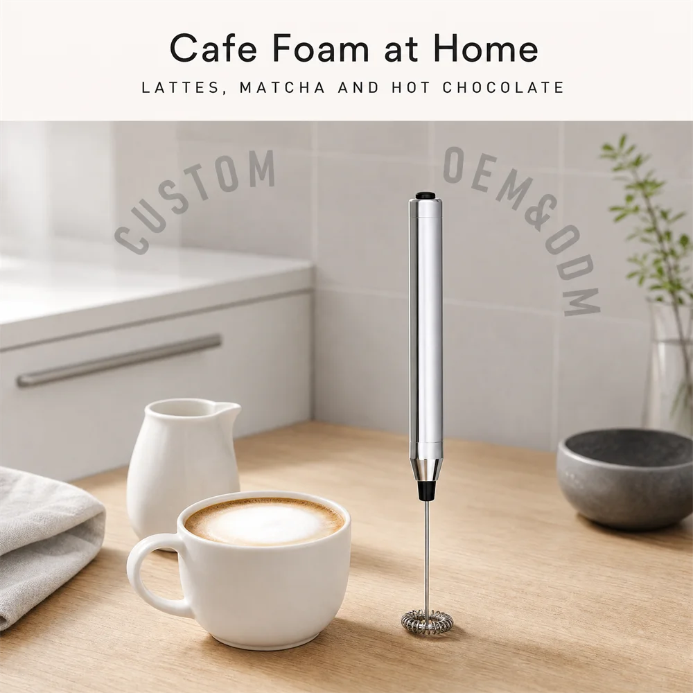 Pailite EP-504 Mini Aluminum Coffee Mixer Portable Battery Powered Blender Matcha Whisk Metallic Texture Laser Engraving Milk · image 4
