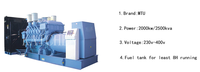 Générateurs diesel Weichai Baudouin 12M33D2700E310 2200 kW 2800 kVA à démarrage automatique 380 V 50 Hz triphasés type canopy