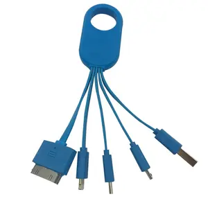 Intrecciato del regalo del telefono mobile i4 i5 usb multi cavo di ricarica ricarica con portachiavi