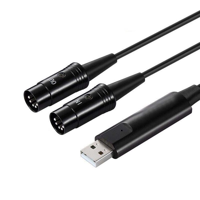 Cantell Usb to MIDI Cable for Electric Piano Electronic Drum Electric Blow Pipe Music Editing Cable 2m