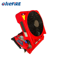 Okefire Souffleur d'air turbo électrique portable de haute qualité à batterie pour évacuation des fumées et des cendres 600W 42cm