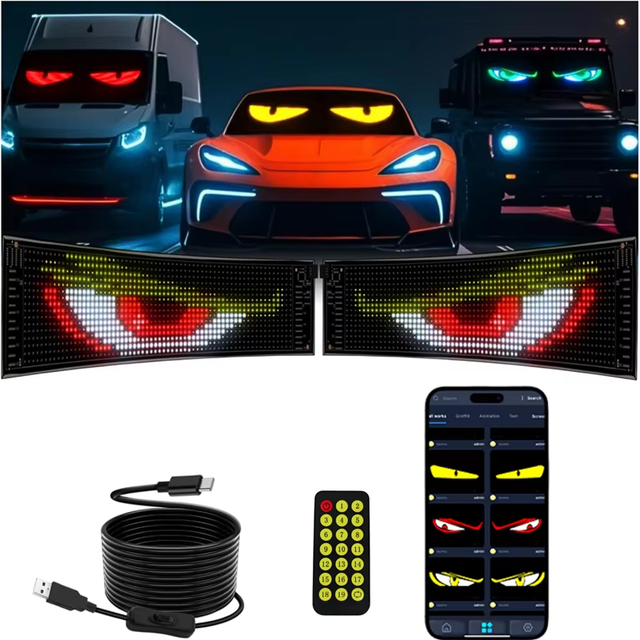 Size Selectable Waterproof APP Controlled LED Flexible Screen for Car Truck Pattern Text Programmable Digital Signage Displays