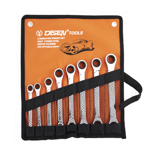 DISEN 6pcs Premium CR-v Steel SAE Metric 72 Dents Wrench Set 12 Point 10-15mm & 3/8 ''-5/8'' Open End & Box End Wrench pour le bricolage - Product Image 4