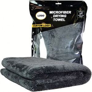 Serviette de séchage pour voiture, grande, en microfibre premium, séchage rapide, 40x40cm, pour le detailing automobile, 1200 GSM, ultra douce, super absorbante, design à boucles torsadées - Product Image 1