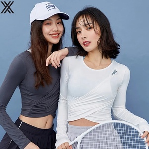 Cheap custom printing long sleeve t shirt woman Crop top Breathable light O-Neck for Fitness yoga - Product Image 1