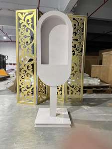 Accesorios de decoración de fiesta al aire libre Vintage soporte de cabina de teléfono BJ240053 caja de teléfono de PVC rojo blanco soportes para eventos de boda - Product Image 2