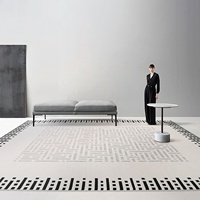 Tapis de salon luxueux et moelleux, antidérapant, résistant aux taches, en polyester/polypropylène