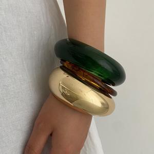 <span class=keywords><strong>2025</strong></span> Phụ Nữ Của Retro Handmade Nhựa <span class=keywords><strong>Cuff</strong></span> Cho Vòng Đeo Tay Phóng Đại Không Thường Xuyên Kim Loại Bangle Mới Đến Thiết Kế Đồ Trang Sức - Product Image 6