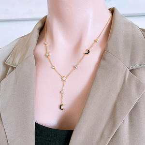 Ожерелье-чокер из нержавеющей стали, длинная цепочка с агатовым кулоном в форме бабочки, без потускнения, сердце, ювелирное изделие - Product Image 5