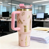 Mug de voyage isotherme en acier inoxydable de 40 oz, grande tasse à café portable, gobelet thermique de 40 oz avec poignée et couvercle pour voiture 2.0