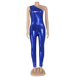 Combinaisons métallisées <span class=keywords><strong>à</strong></span> une épaule pour femmes, 5 couleurs, argent, or, <span class=keywords><strong>paillettes</strong></span>, club, fête - Product Image 5