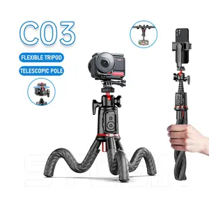 SYOSIN C03 Trépied de poulpe Flexible Bâton de selfie Pôle télescopique Extensible Trépied de caméra TPE avec rotule pour Vlog
