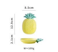 Bols classiques en céramique Yixing en forme d'ananas pour le petit-déjeuner, le riz frit, les collations, les salades de fruits et les desserts, parfaits pour le camping