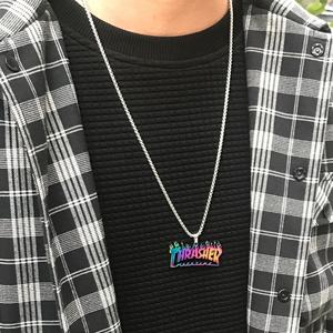 Collar de Cuentas de Bambú con Colgante de Diseño Deportivo de Acero Inoxidable con Patrón de Dibujos Animados para Hombre, Personalizable, Venta al Por Mayor - Product Image 3